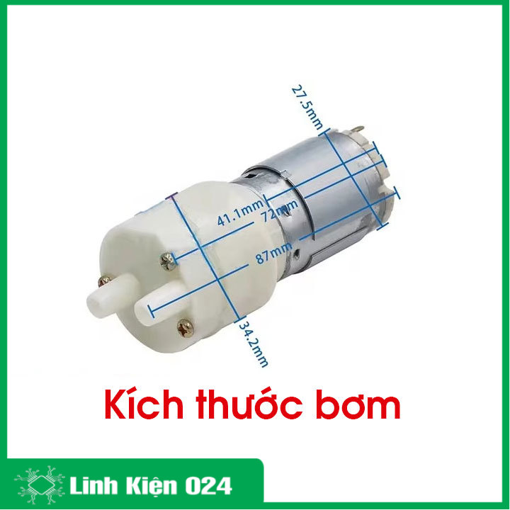 Máy bơm RS385 6-12VDC lưu lượng 1.5-2L/min