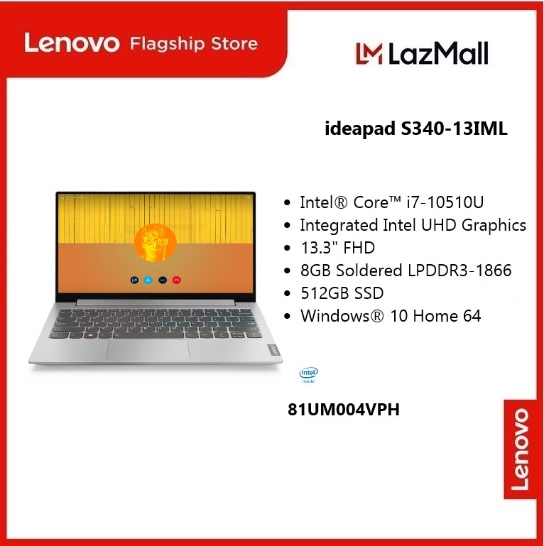 Lenovo Ideapad S340-13Iml 81Um004Vph | Intel® Core™ I7-10510U | Integrated  Intel Uhd Graphics | 13.3