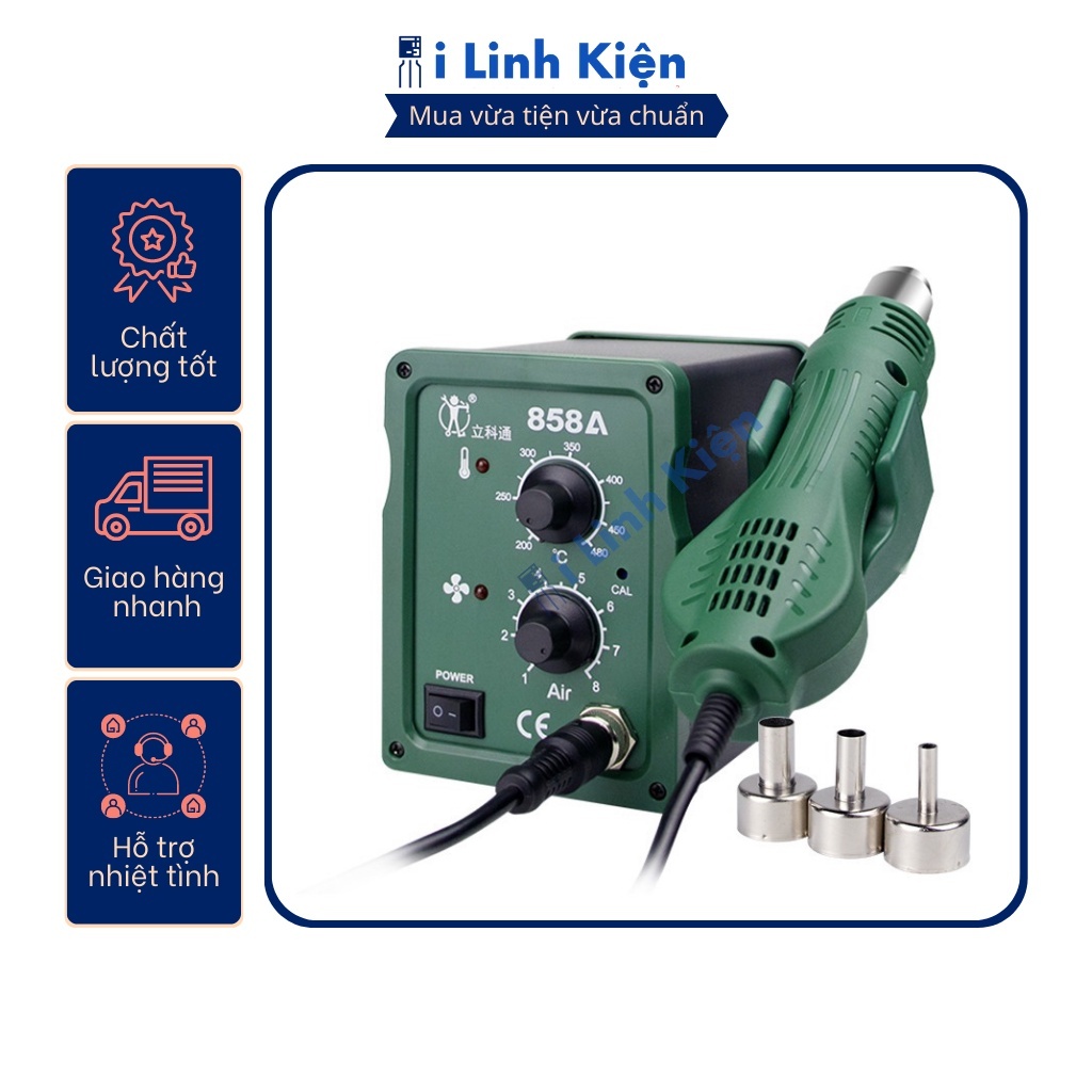 Máy khò trạm khò nhiệt 858A điều chỉnh tốc độ gió cao cấp chính hãng.
