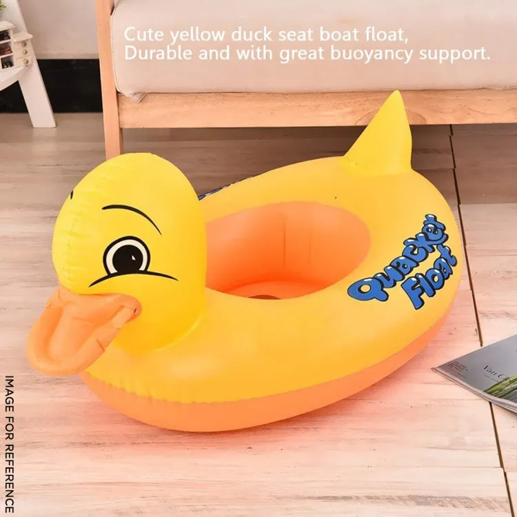 Duck Baby Floats Tube, Inflatable Duck Pool Float, Baby Floating Seat, Children Swim Ring, Kids Inflatable Floats, Yellow Duck Seat Boat for Toddler Without Handle - Random Multicolor & Charecter Art # OFA - DuBo-WoHan-T&G-90300-0004. 
