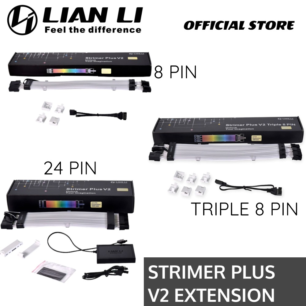 LIAN LI STRIMER PLUS V2 RGB EXTENSION CABLE MOTHERBOARD 24-PIN