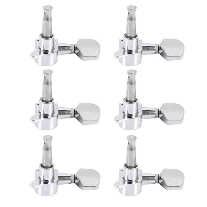 6 Pieces Silver Acoustic Guitar Machine Heads Knobs Guitar String Tuning Peg Tuner(3 for Left + 3 for Right)