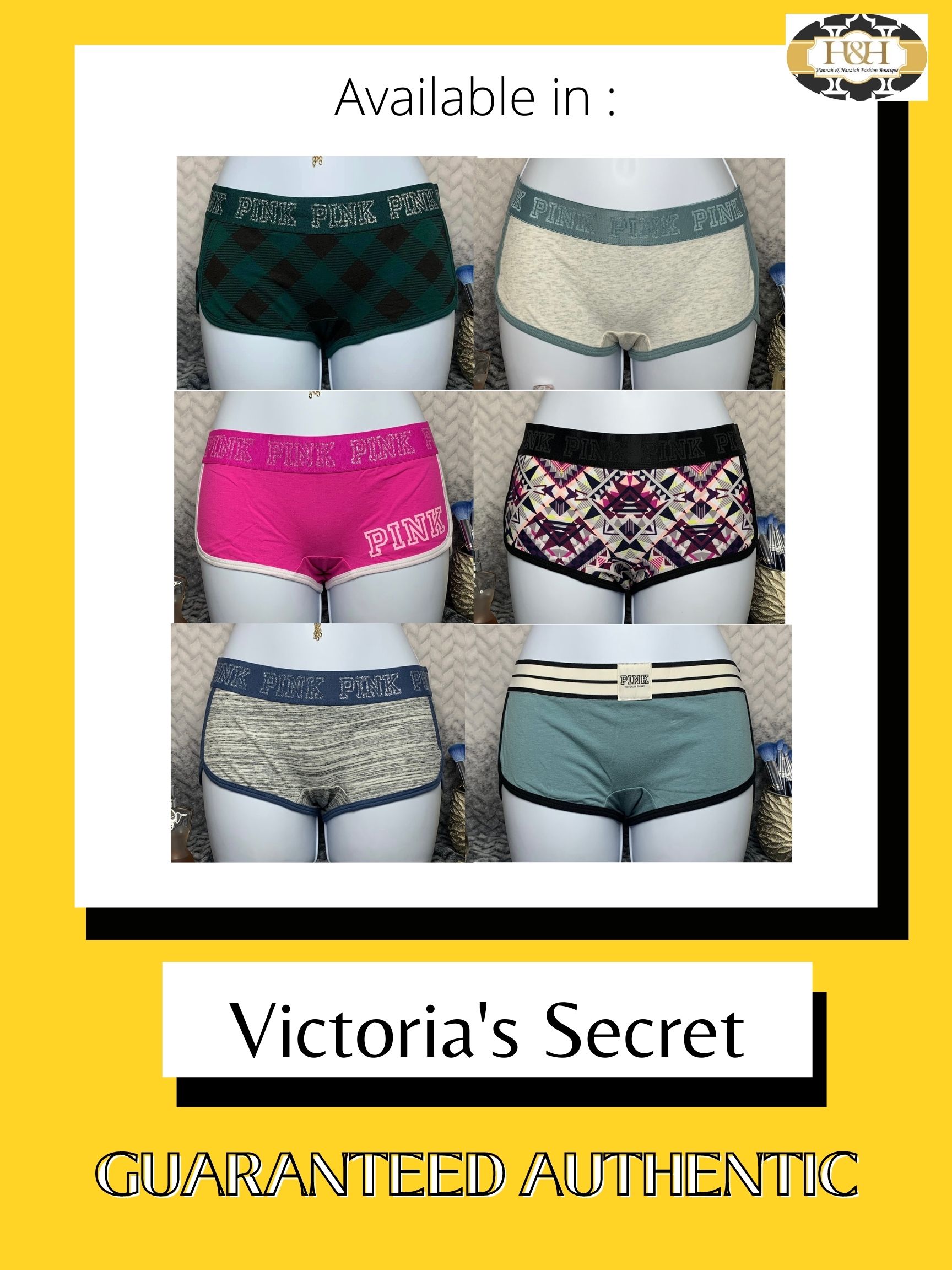 🇺🇸Authentic Victoria's Secret PINK Logo Shortie Underwear/Panty