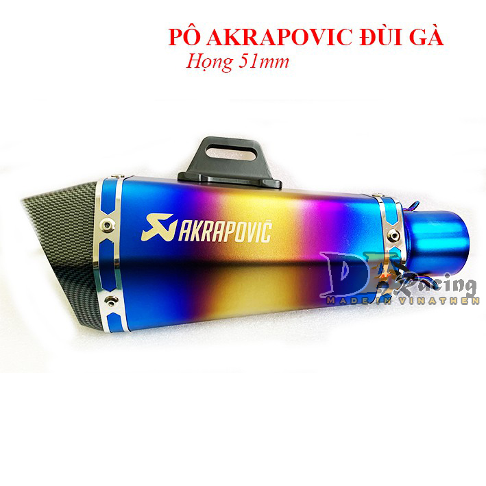 Pô Akrapovic đùi gà cao cấp [MÀU TITAN]