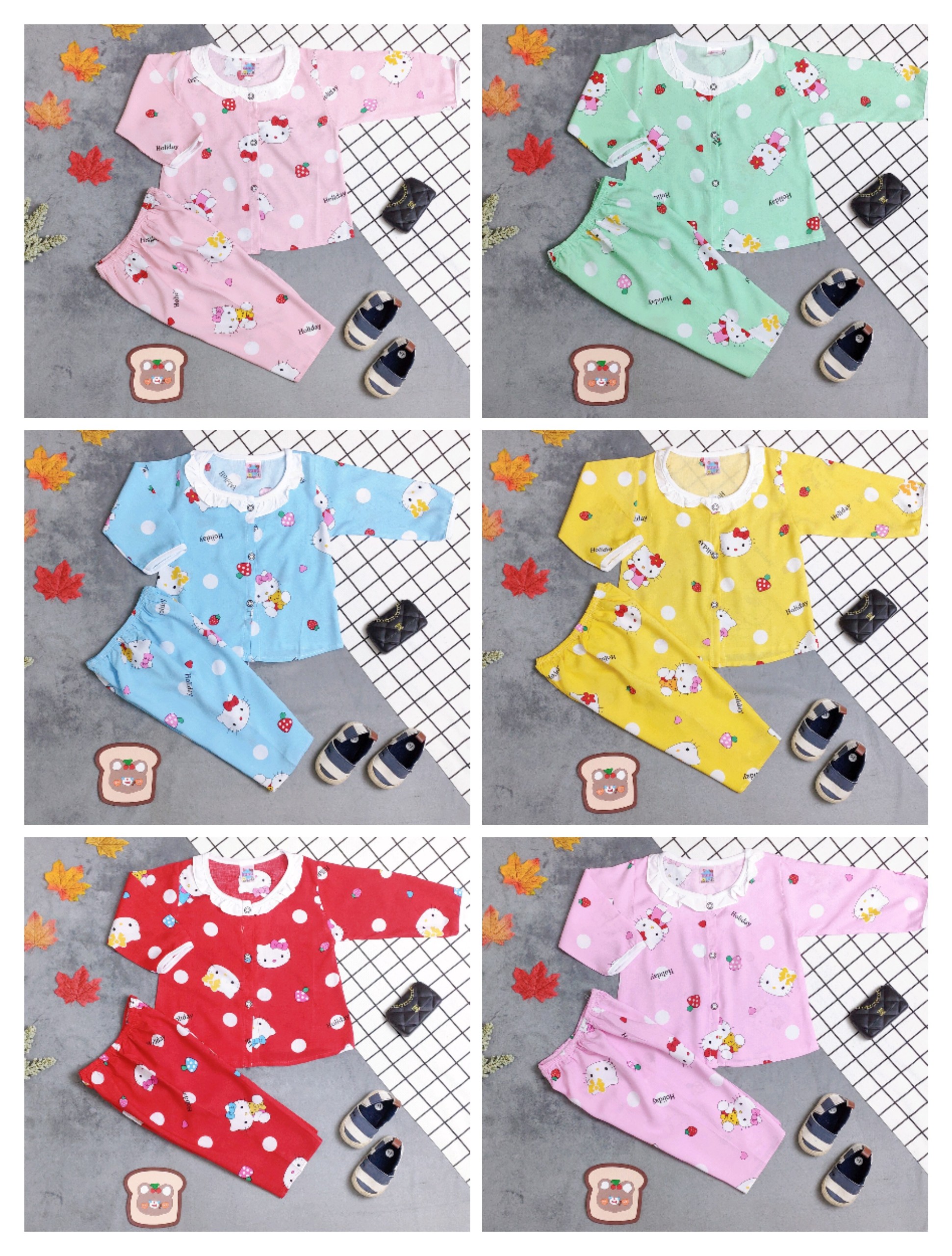 bộ tole tay dài bé gái (6-16kg) ( Giao màu ngẫu nhiên)