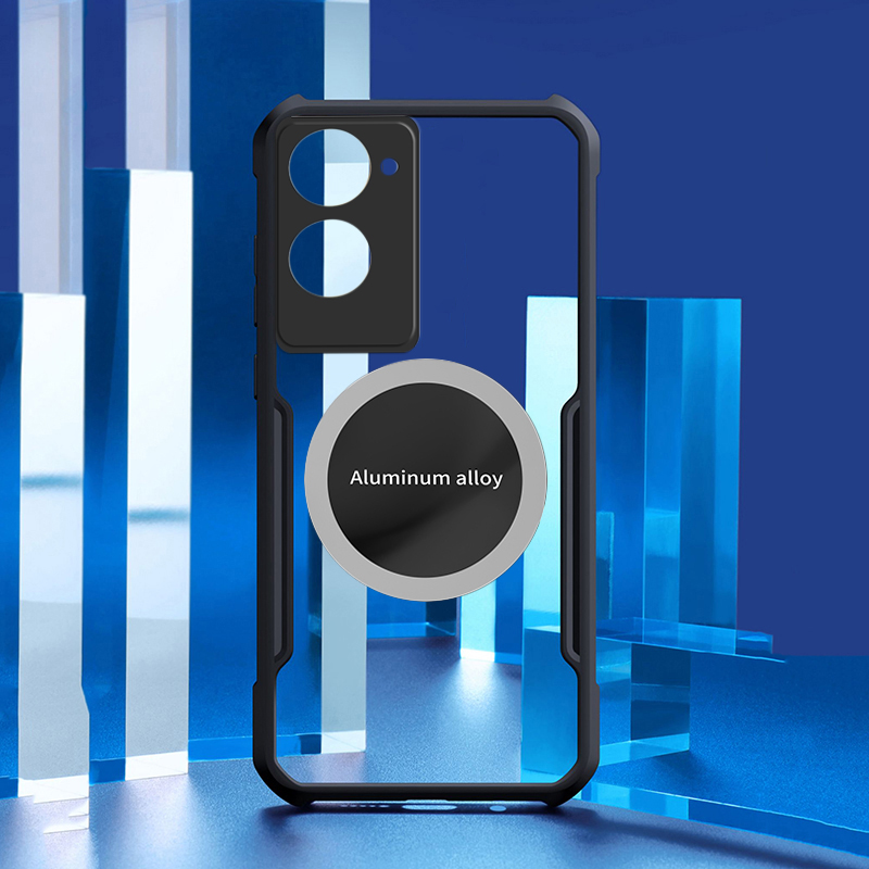 For Vivo Y18 Y38 Y28 Y03 Y18S Y100 Y200 Y17S Y15 Y15S Y15A Case Hard Clear Transparent Shockproof Car Holder Adsorb Hollow Out Ring Cover Vivo Y27 Y36 Y03 Y18 Y28 Y38 Y03 Y17 Y19 Y22 Y22S Y21 Y21S Back cover Phone cases.