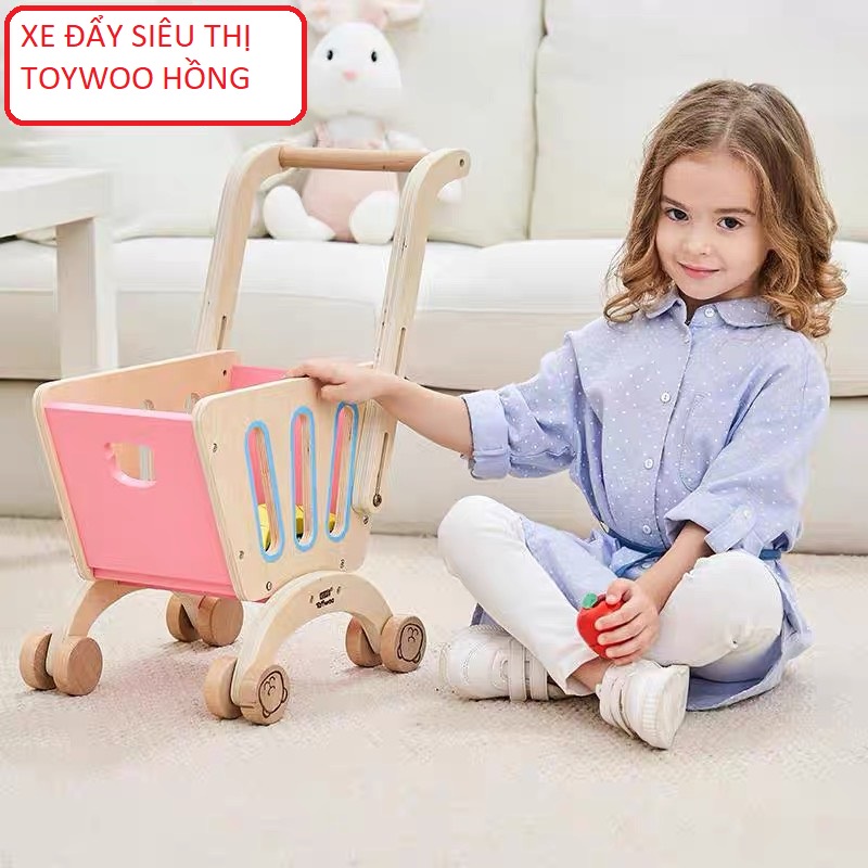 Đồ chơi xe đẩy siêu thị bằng gỗ  cho bé( nhiều mẫu)