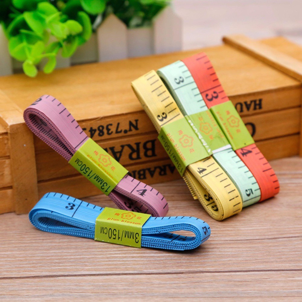 Thước dây mềm 1.5m thước đo eo bụng chiều cao may đồ tiện lợi nhiều màu