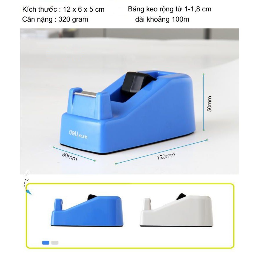 Dụng cụ cắt băng dính để bàn Deli 811