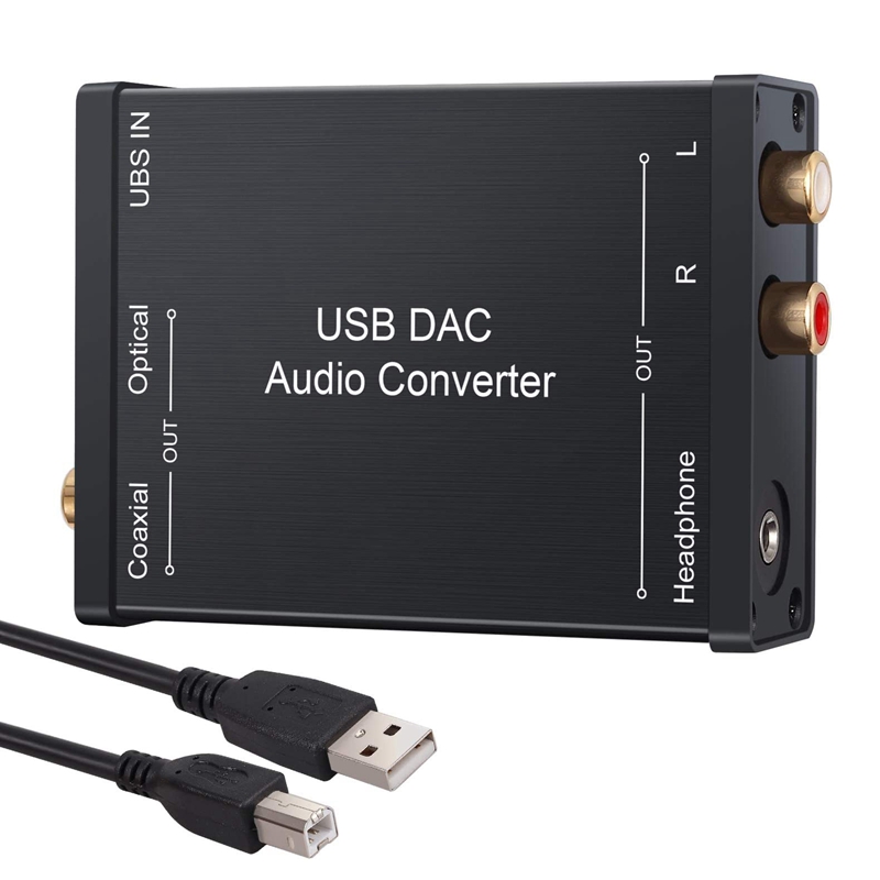 Usb to spdif coaxial rca and 3.5mm headphone jack converter usb dac optical audio adapter usb dac pcm for windows
