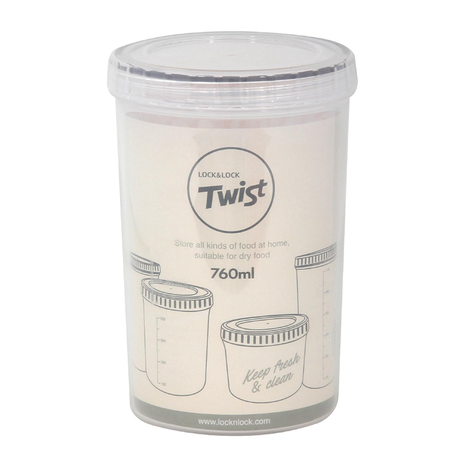 Locknlock Twist Airtight Bpa Free Stackable Food Container 760ML White