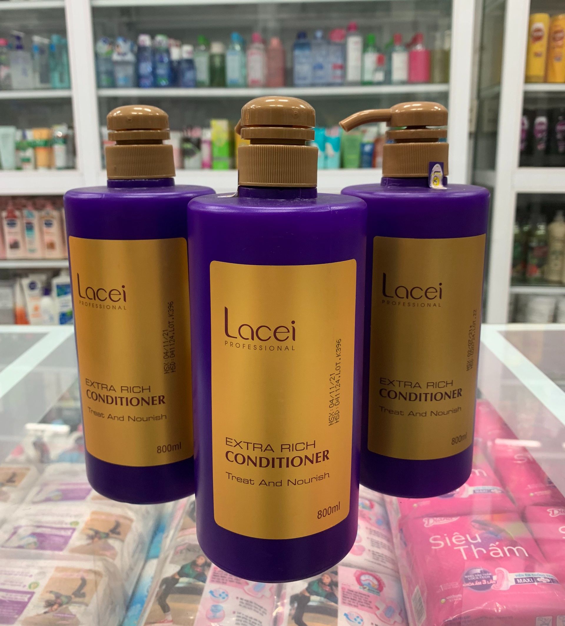 Bộ dầu gội xả Lacei Extra Rich 800ml (tím)