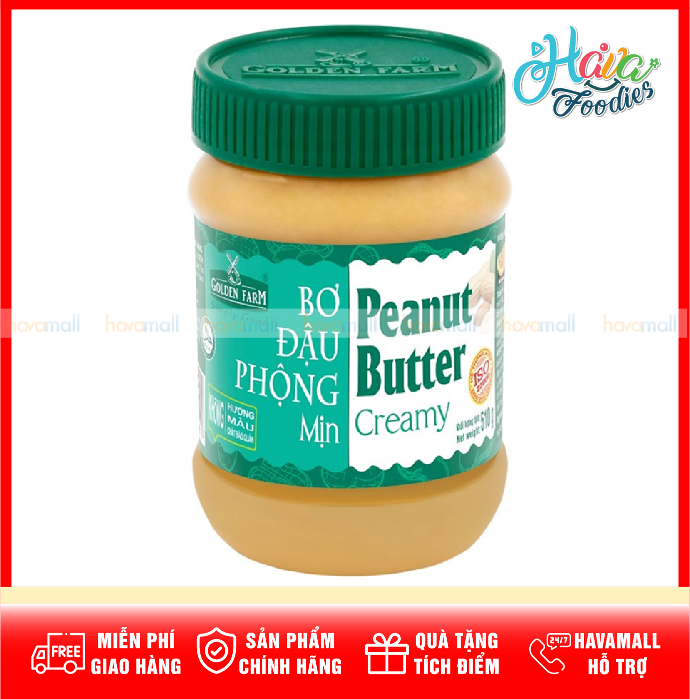 [HOÀN TIỀN MAX 10%][HÀNG CÔNG TY] Bơ Đậu Phộng Mịn Golden Farm - Peanut Butter