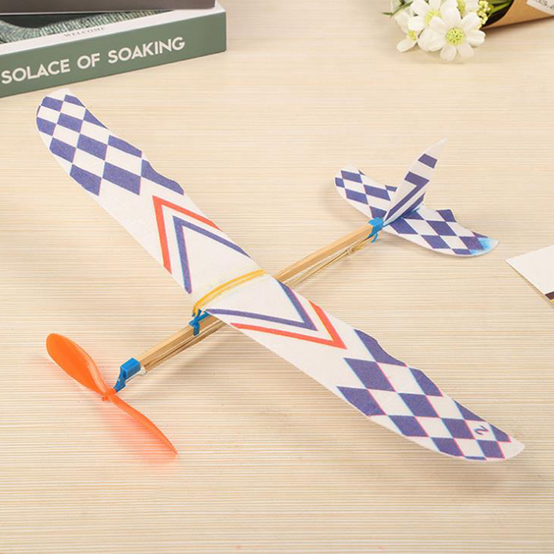 Rubber Band Elastic Powered Aircraft Glider Flying Plane Airplane DIY Kids Toy YUEYING. 
