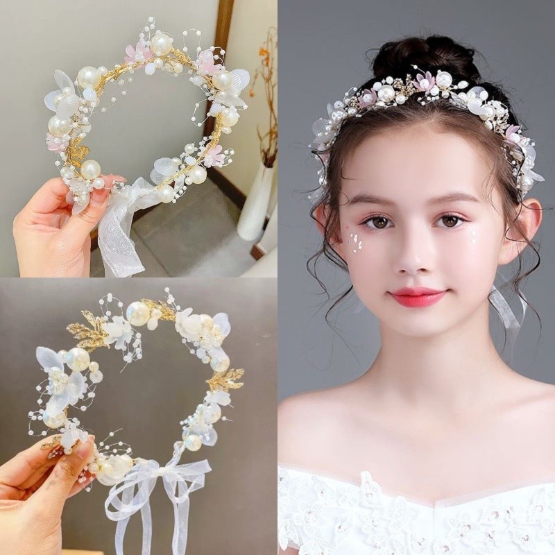 Băng Đô Cài Tóc Đính Hạt Ngọc Trai Đơn Giản