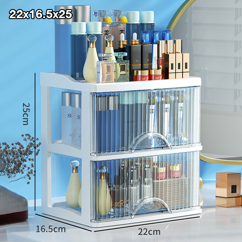 Cosmetics storage box, dustproof, large capacity acrylic tabletop, dresser, lipstick, makeup brush, skin care product shelf,save space,plastic