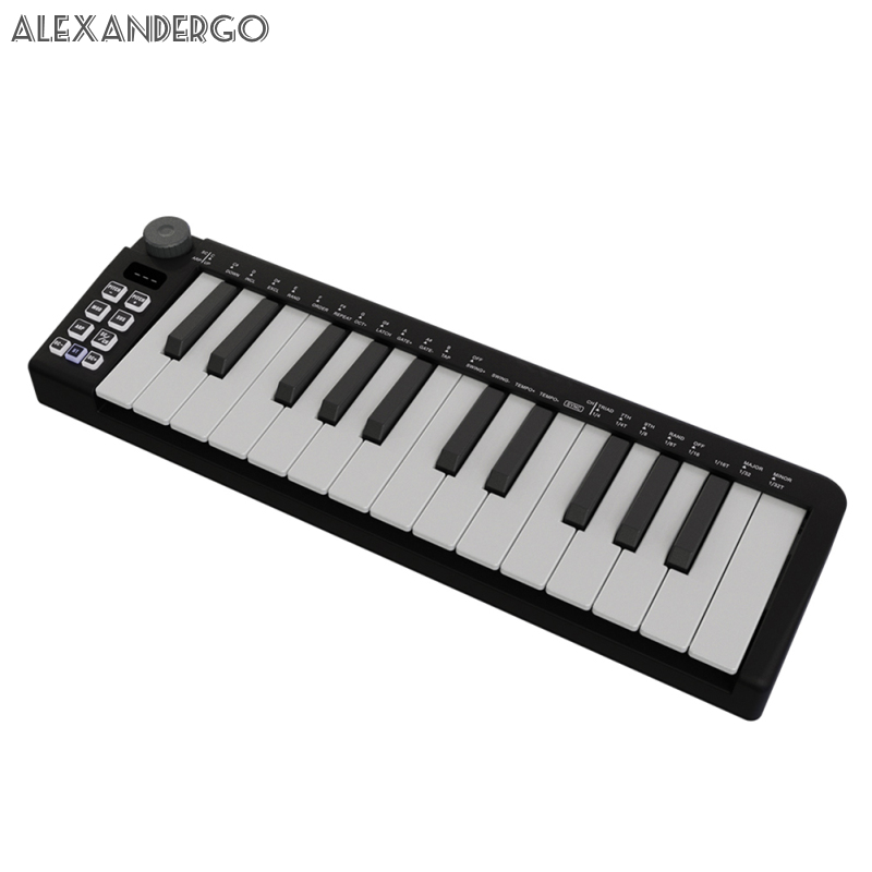 PRO 25 Key USB MIDI Keyboard Controller Mini Portable Keyboard MIDI Controller With Smart Chord Scale Modes Arpeggiator for Music Production