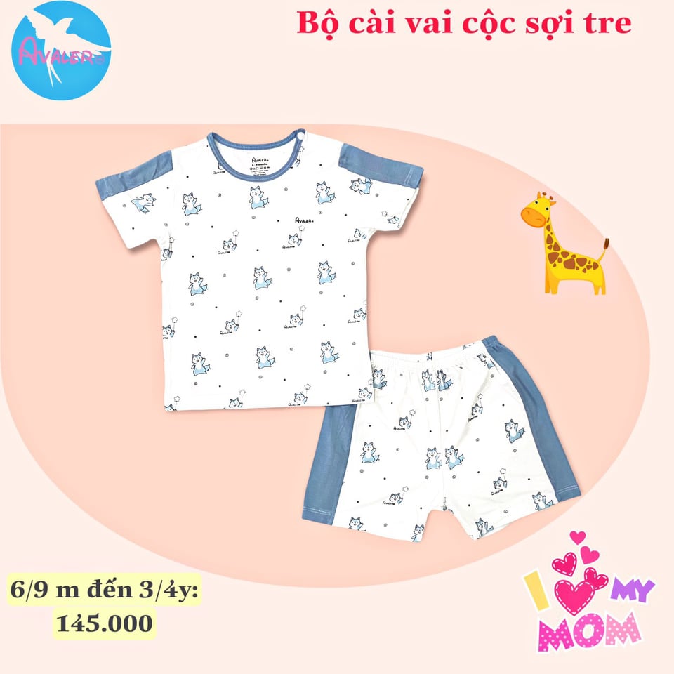 Avaler_ Bộ cộc tay sợi tre siêu đẹp cho bé