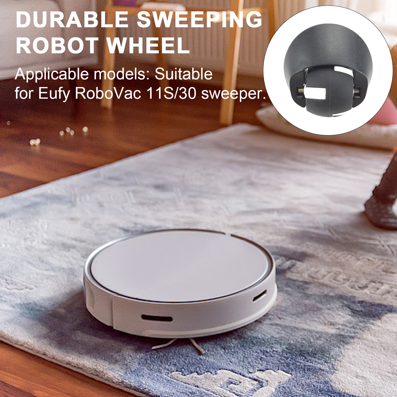 Qinzhai®Robot quét nhà Bánh xe robot quét nhà bánh xe phổ quát thay thế phổ biến bánh xe cho EUFY Robovac 11S/30 trơn trượt Máy hút bụi bánh xe