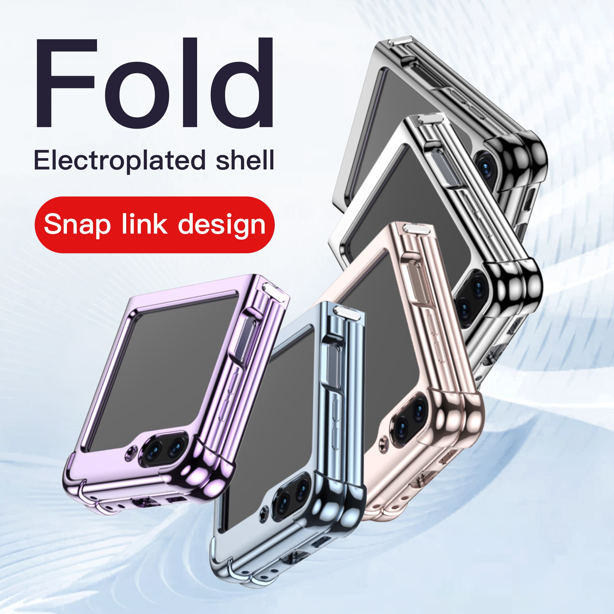 KISSCASE Luxury Electroplated Silicone Four corner protective Transparent Phone Case for Samsung Galaxy Z Flip 6 Z Flip 5 5G Case Fashion Protective Cover for SM Z Flip6 Z Flip5 Anti Falling Shell