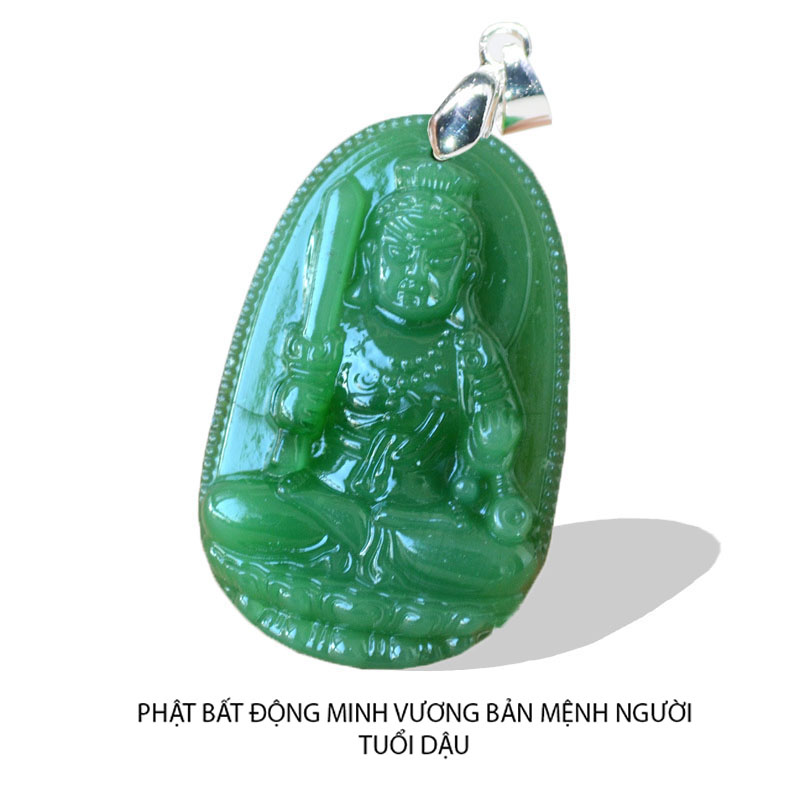 Mặt dây chuyền phật bản mệnh người tuổi Dậu size nhỏ 3.7cm x 2.4cm - Phật Bất Động Minh Vương