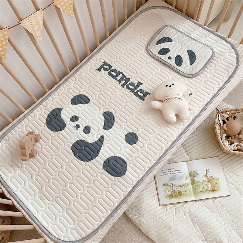 Hot selling children's cartoon latex cool mat, baby mattress, soft cool mat, kindergarten nap, cool feeling, ice silk mat wholesale