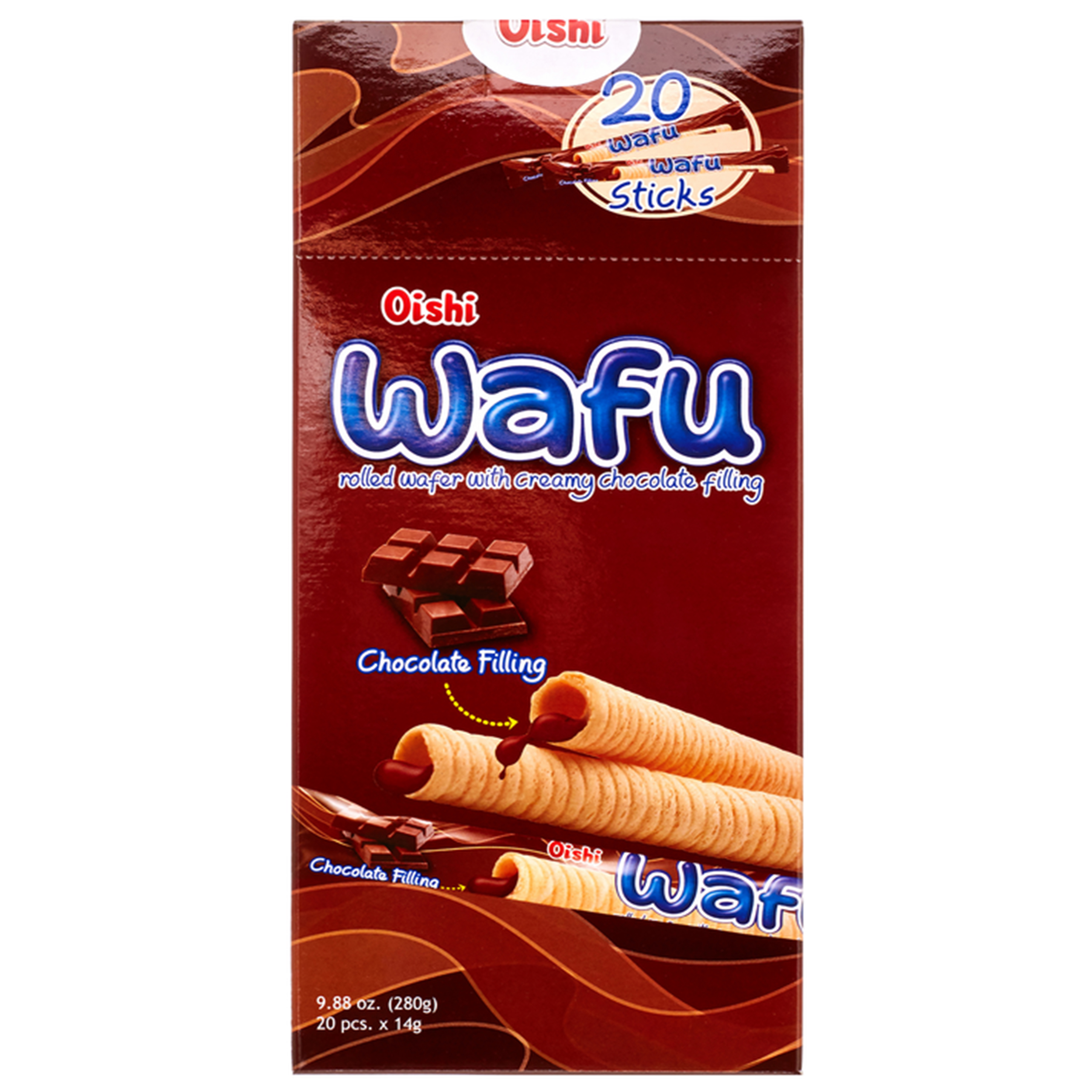 Oishi Wafu Chocolate Filling Rolled Wafer 280g Lazada Ph