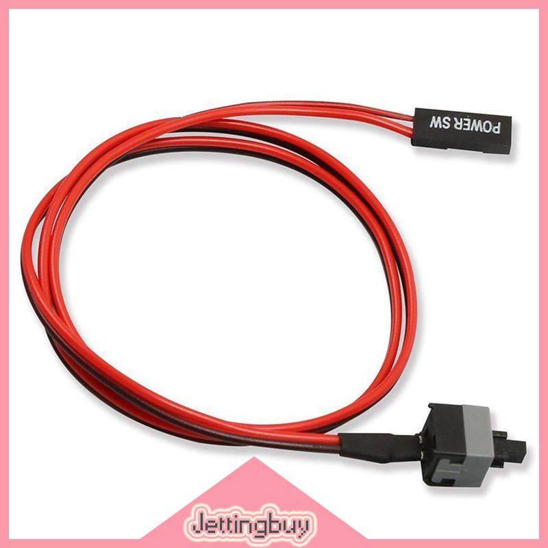 【Jettingbuy】flash Sale 5 cái 50cm 2 Pin SW PC cáp điện trên OFF nút nhấn ATX máy tính công tắc dây