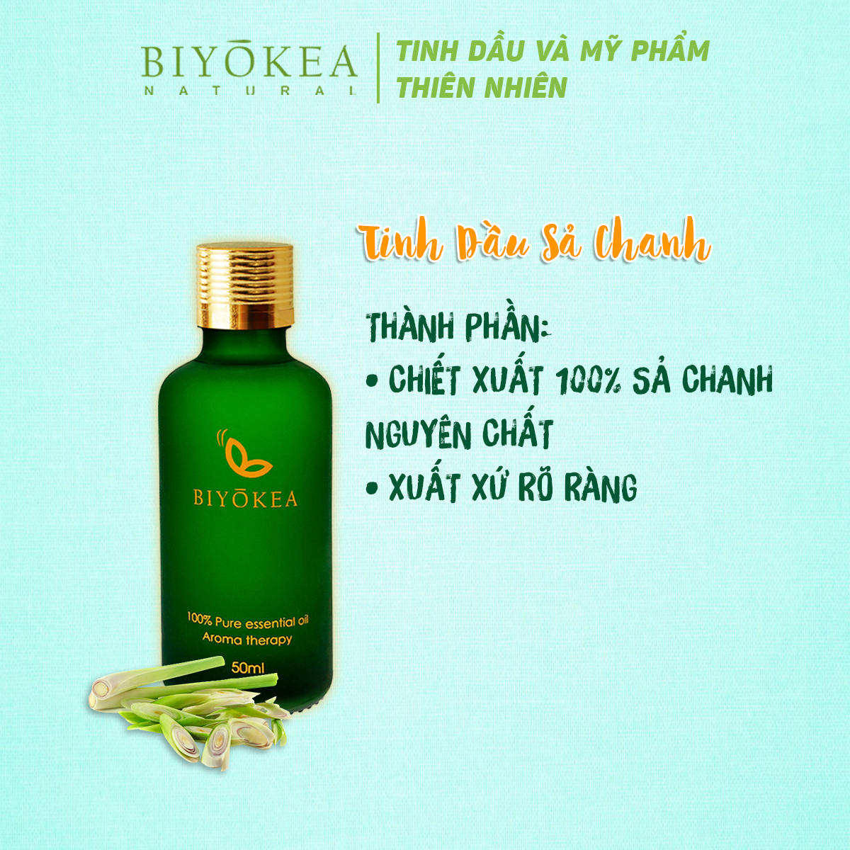 Tinh Dầu Sả Chanh Biyokea 100ml