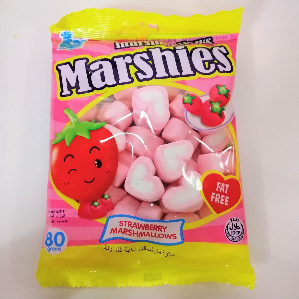 Kẹo Bông Gòn Marshies Hương Dâu (Gói 80g)
