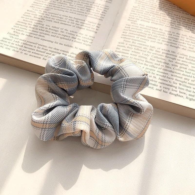1 dây buộc tóc kẻ caro phong cách hàn quốc màu vintage siêu xinh hottrend pkhnh0585