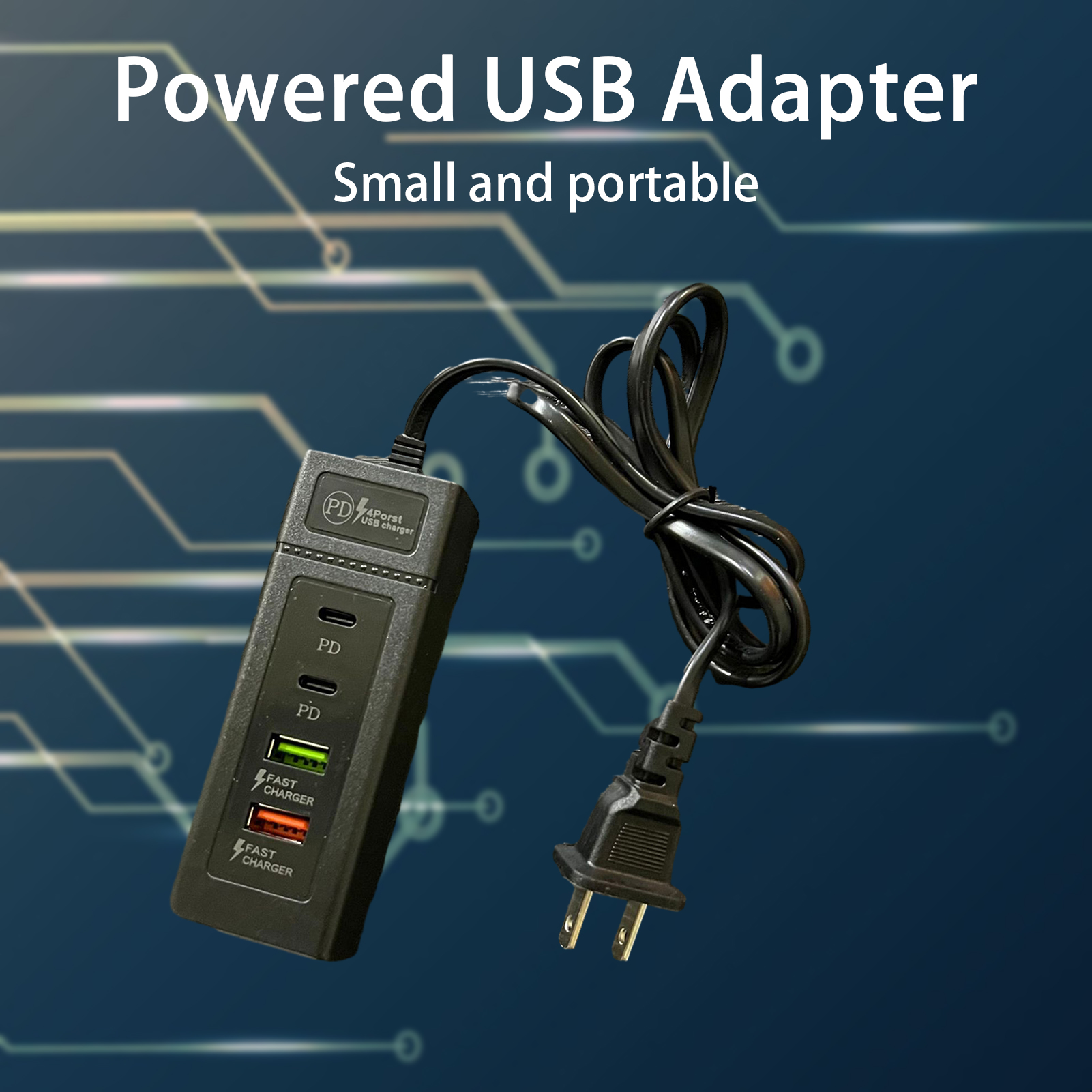 NEWMANA Charger Socket Fast Charging Usb Power Strip Compact Plug Play Multi-port Charger