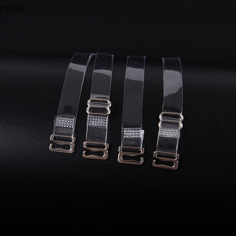 Flash Sale 1Pair High Elastic Fashion Stripe Transparent Bra Underwear Strap Button Adjustable Invisible Clear Shoulder Straps