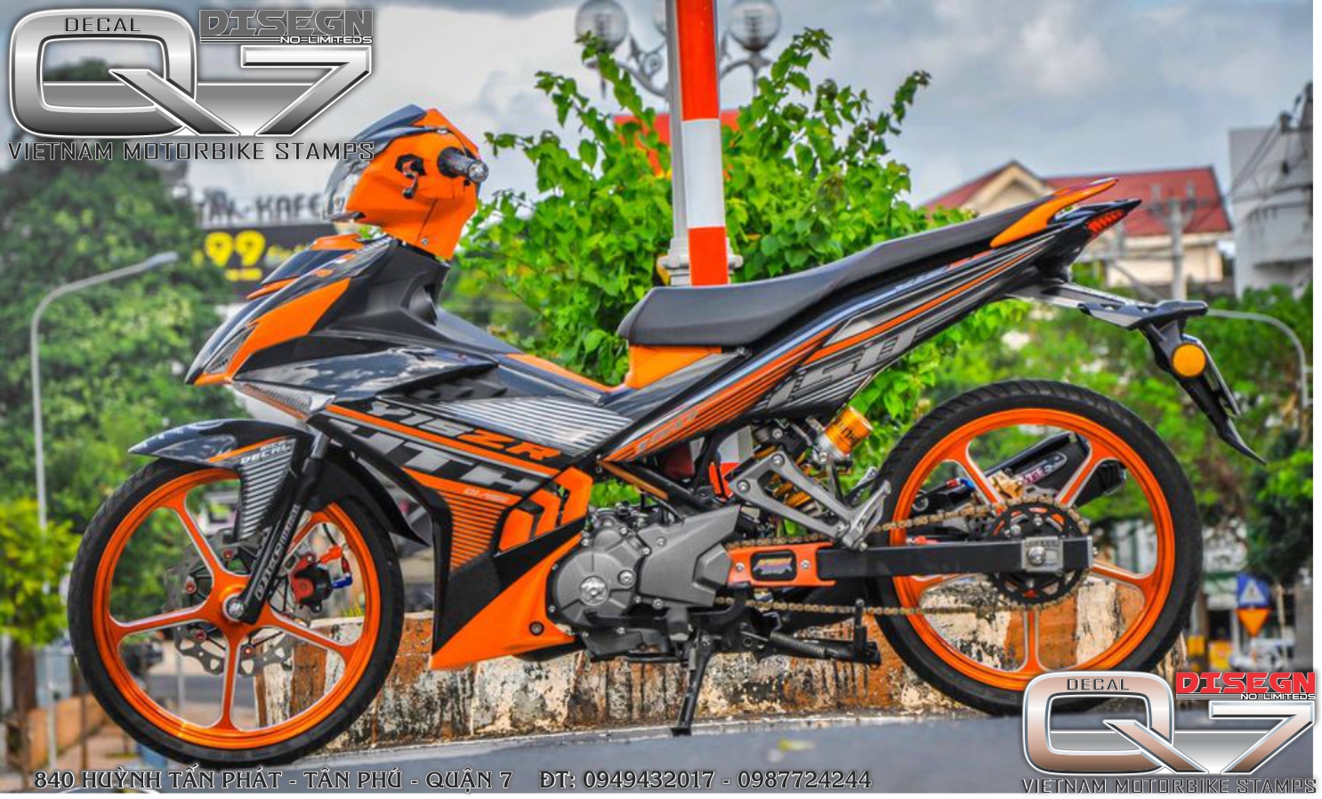Tem rời exciter 150 - cam đen