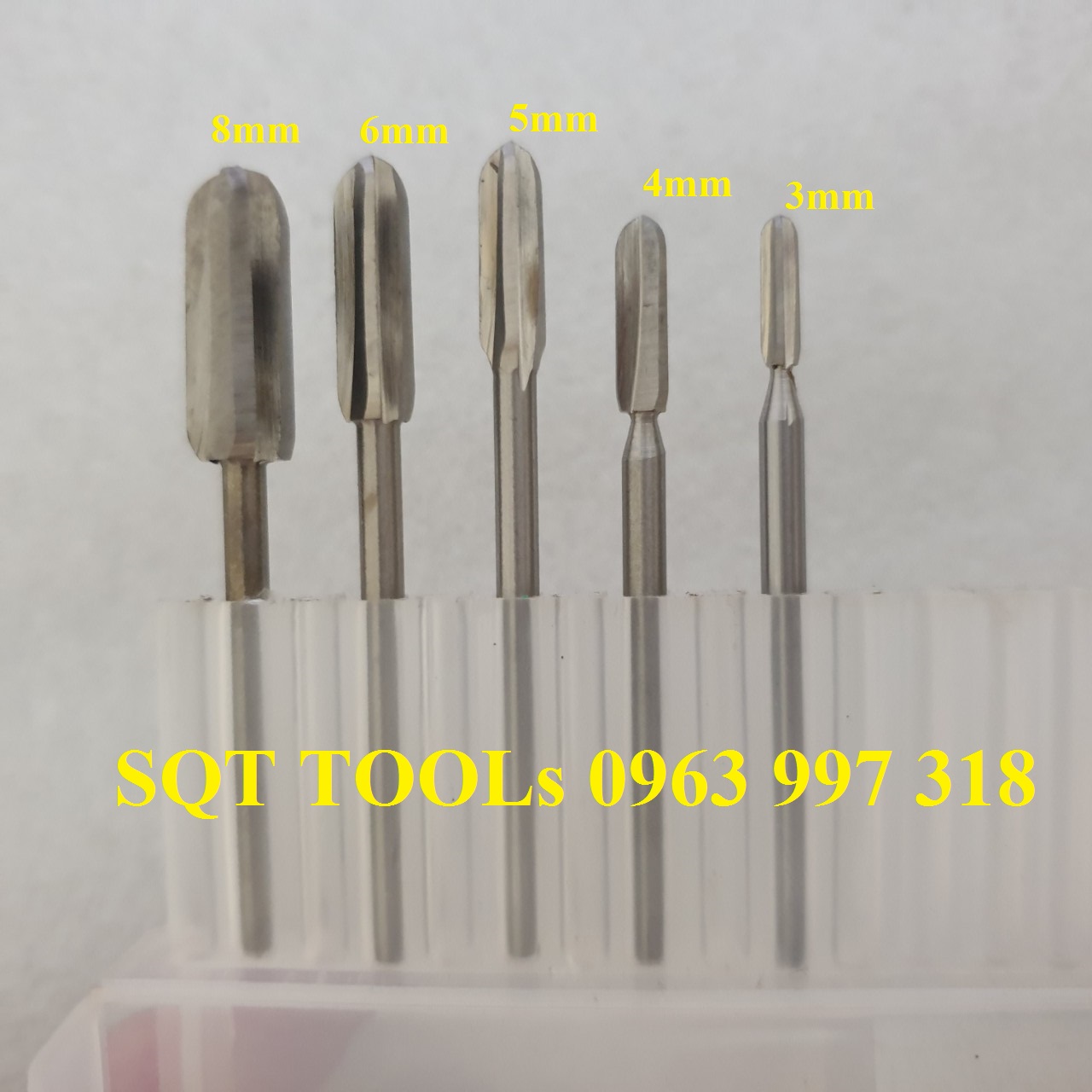 Mũi phá gỗ 3 cạnh đầu tròn cán 3mm dùng cho máy khoan mài khắc máy mài khuôn - mũi khoan điêu khắc gỗ trục 3mm