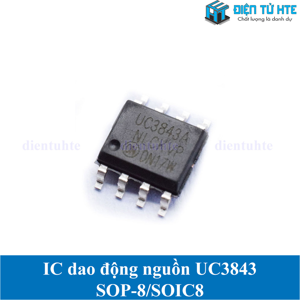 Bộ 2 con ic dao động nguồn uc3843 uc3843a uc3843ad1r2 chân dán sop-8