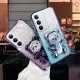 New Phone case Realme C71 C75 C75X Back cover with Gradient 3D Bear Folding Stand Bracket Luxury Slim 6D Plating Glitter Girls For Realme C75 C75X C71 case. 