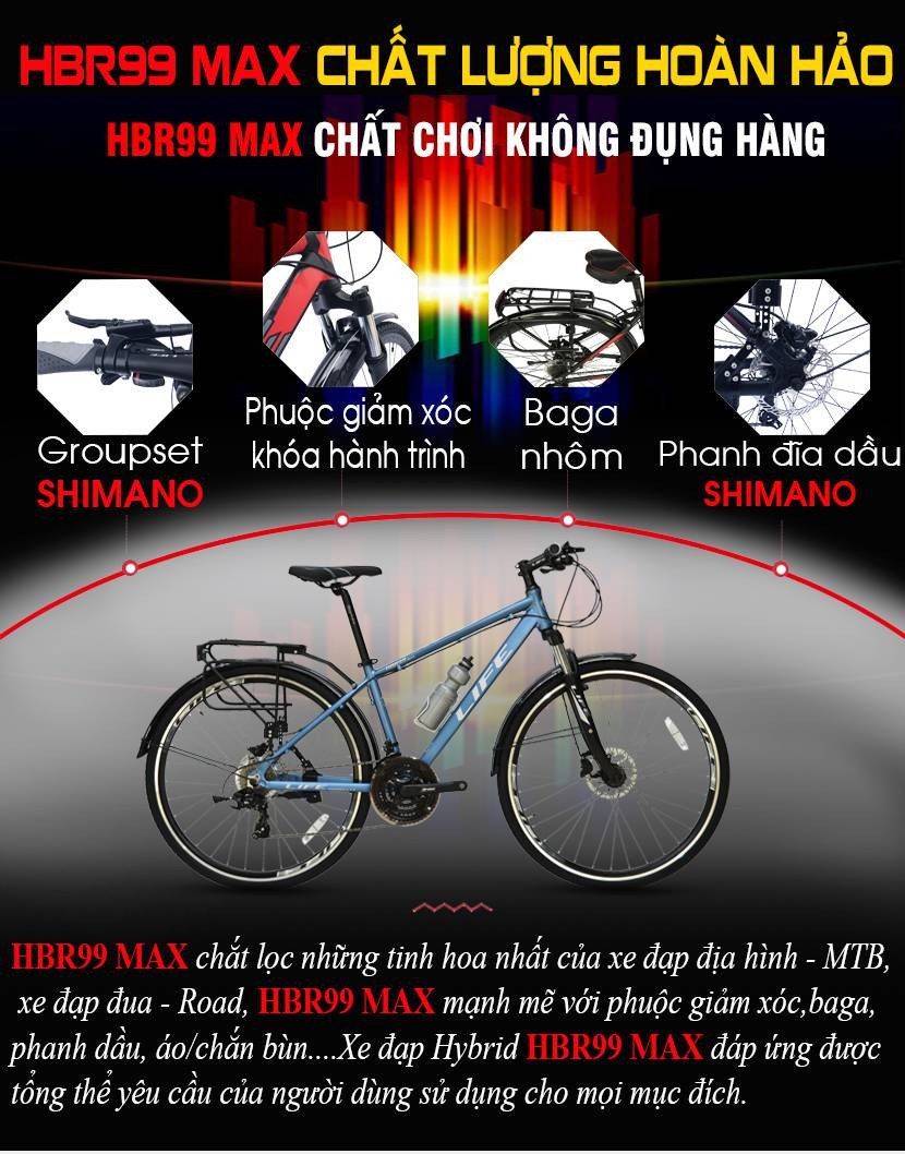 Xe đạp Hybrid LIFE HBR99 MAX