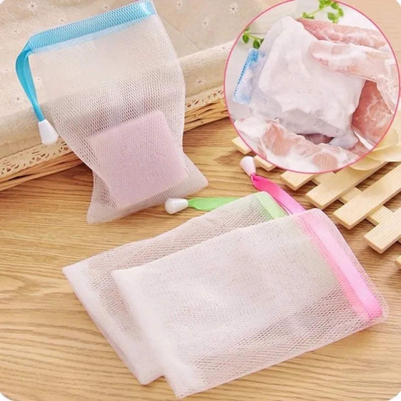 10 Cái Lưới Tạo Bọt Xà Phòng Túi Lưới Bong Bóng Dụng Cụ Làm Sạch Da