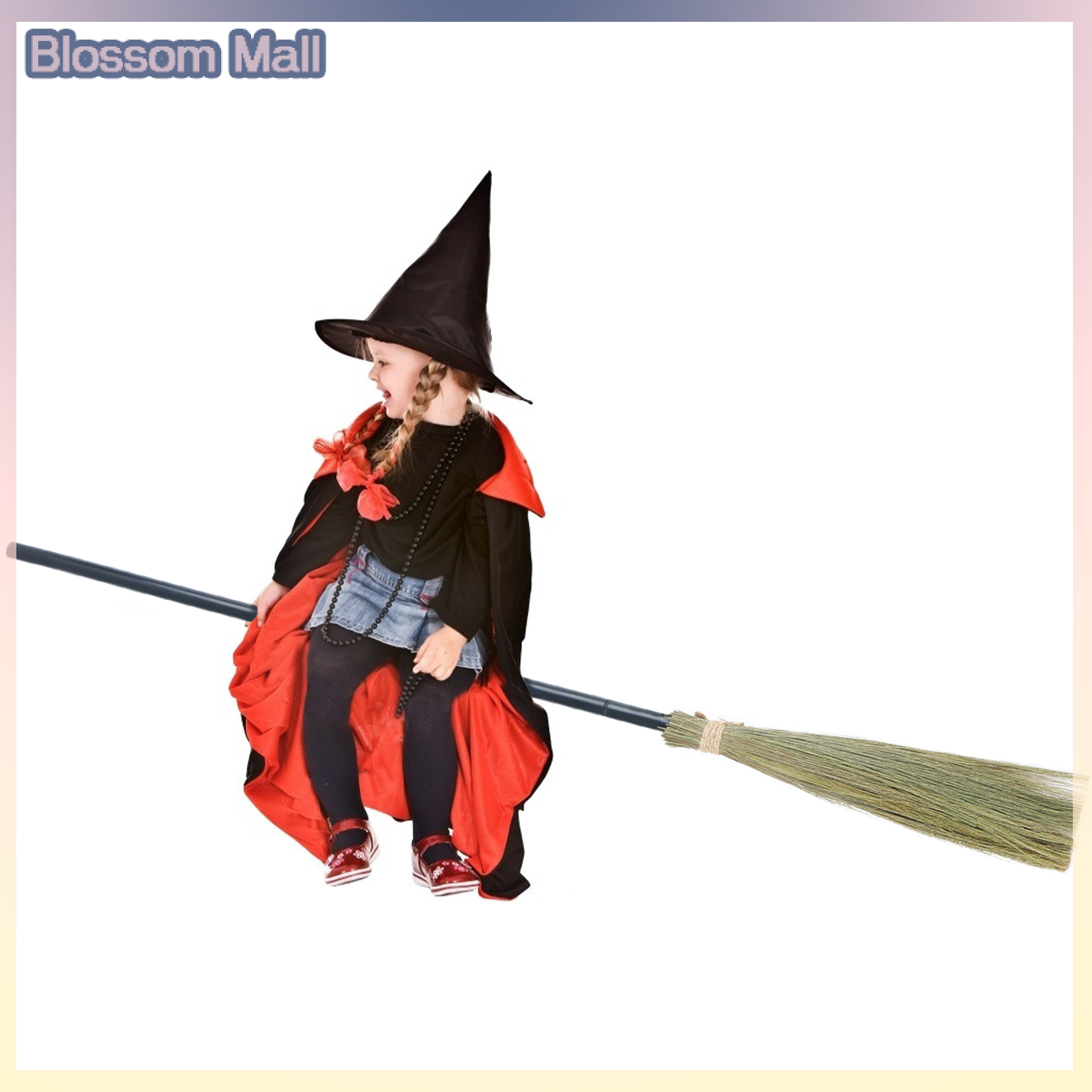 [Blossom] Halloween Witch Broom Plastic Witch Broomstick Broom Props Witch Broom