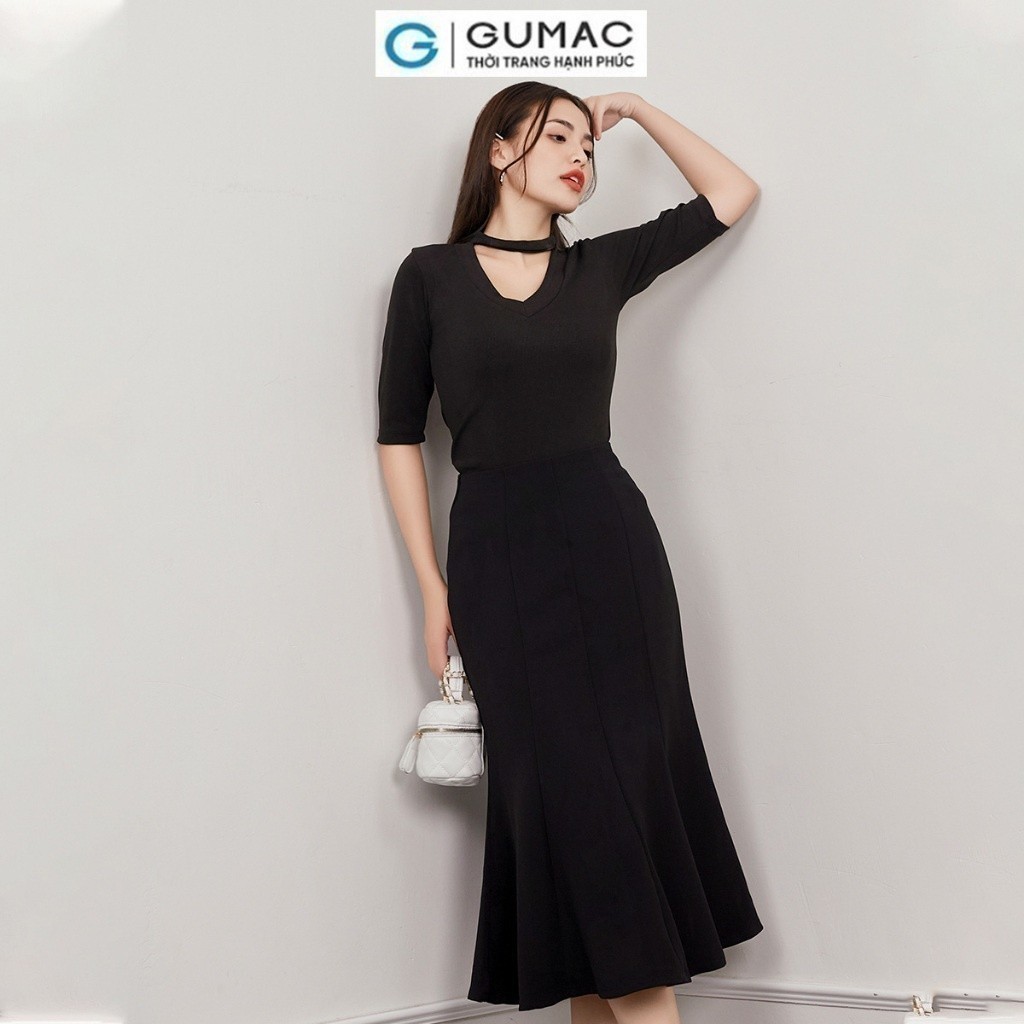 Áo thun kiểu cổ tim thời trang GUMAC ATD12050