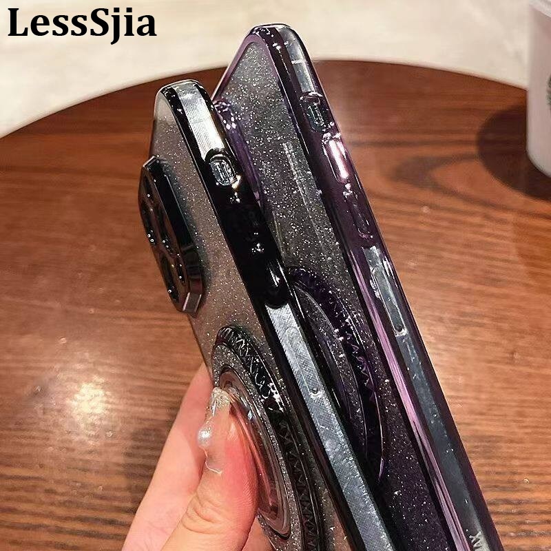 Phone cover Realme C65 C67 C75 Back case with Liquid Glitter Quicksand hourglass Stand Holder Luxury Shiny Gradient Plating Girls Slim For Realme C75 C67 C65 Phone cases.