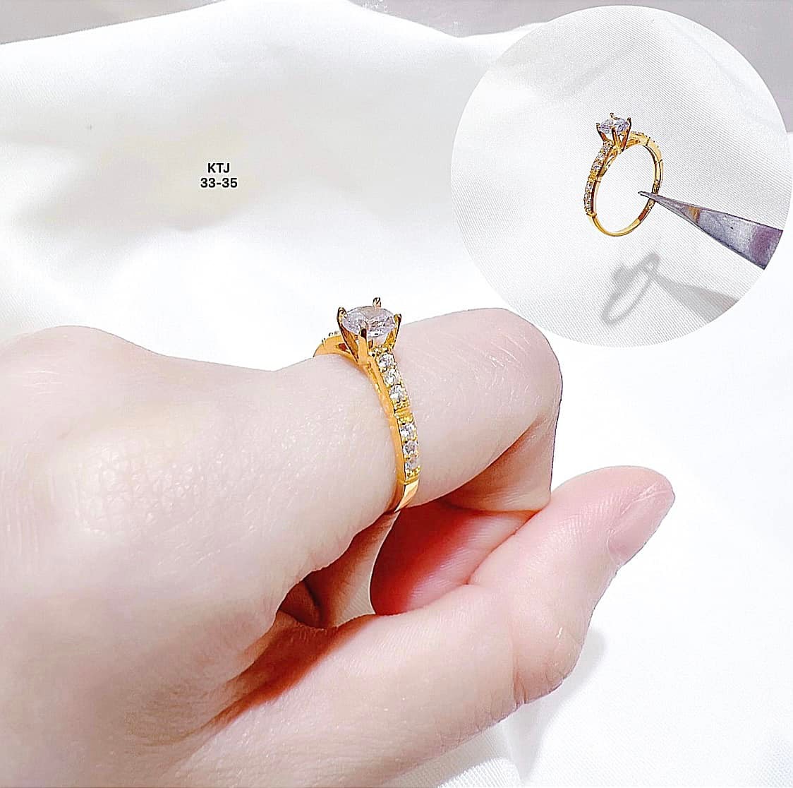 Nhẫn nữ vàng tây đính đá MS38a