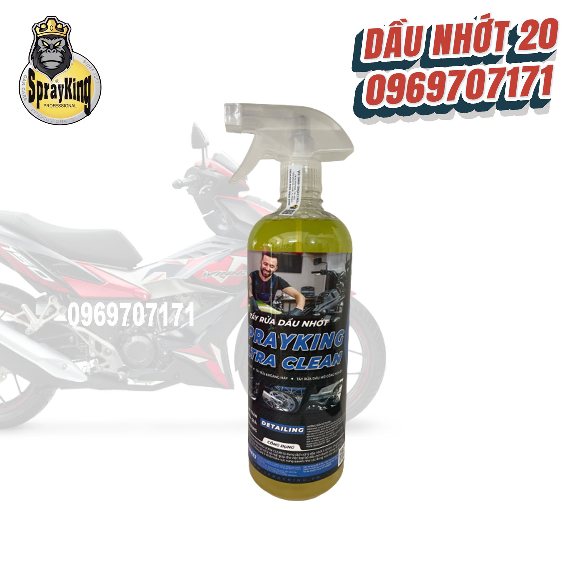 Tẩy rửa dầu nhớt sprayking , sprayking ultra clean, nước rửa xe sprayking