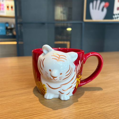 Startbuck Official Store Starbuck Mug Starbuck Classic Second-generation New Year Gifts for The Year of The Rat, The Year of The Ox, The Year of The Tiger and The Year of The Rabbit Red Zodiac Mug Gift Box