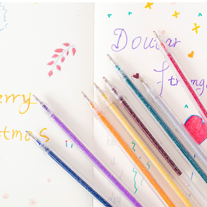 %E3%80%90The%20Quiet%20Page%E3%80%918pcs/set%20Colors%20Kawaii%20Glitter%20Gel%20Pen%20Cute%20Colored%20Drawing%20Pen%20Highlighter%20Marker%20For%20Girl%20Kids%20Diy%20School%20Art%20Stationery%20-%20Image%207