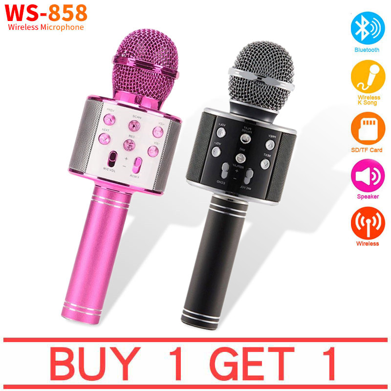 Original Ssmarwear WS858L lumière LED Bluetooth karaoké Microphone Portable  sans fil poche karaoké micro haut-parleur pour enfant adulte -  21MKF0715A02253