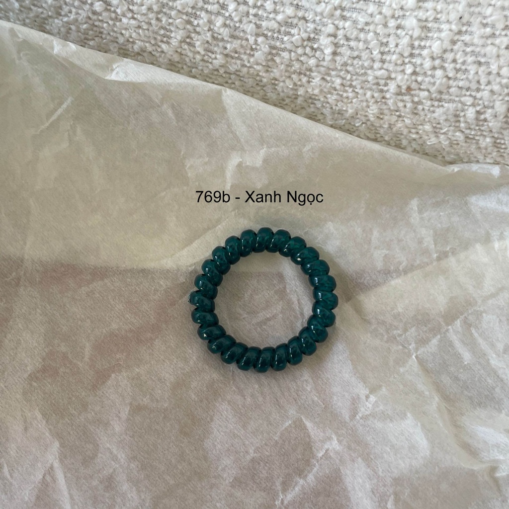 (0769) Chun Buộc Tóc Lò Xo Màu Đơn Giản Hàn Quốc