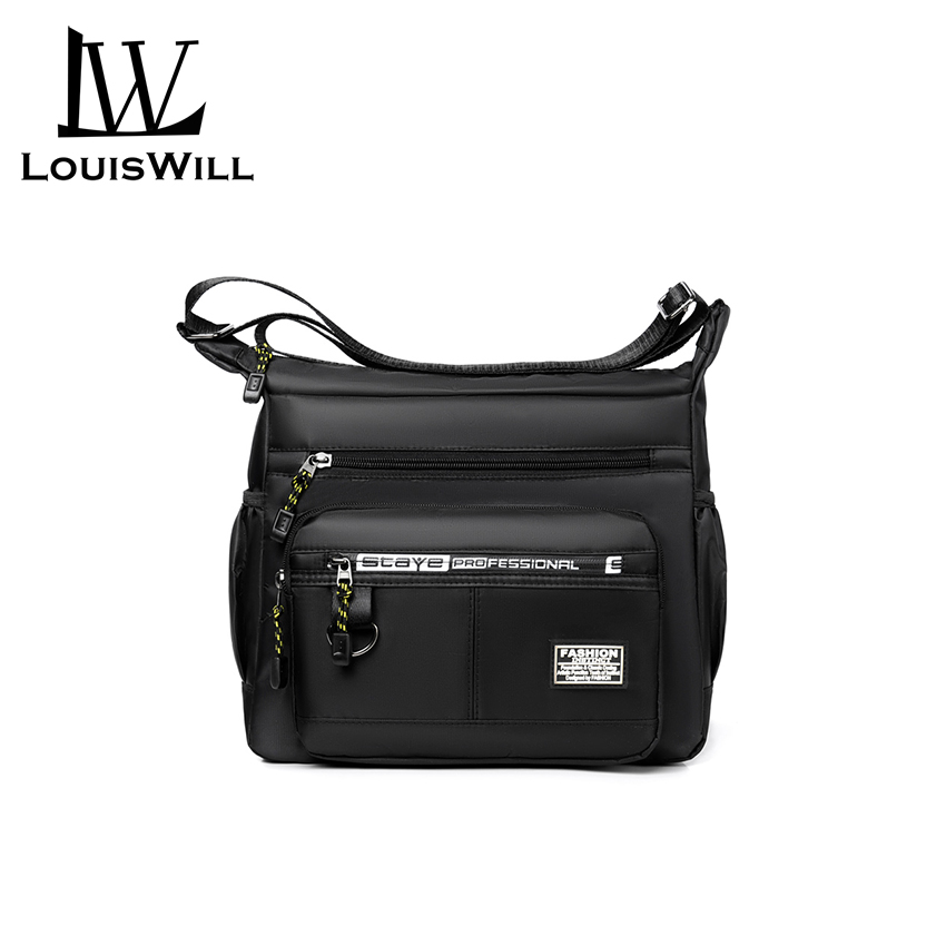 LouisWill Men Bags Messenger Bags Men's Shoulder Bag Multi-Pockets Waterproof Oxford Cloth Large Capacity Bag Wear-Resistant Backpack Business Casual Bag Fashion Crossbody Bag Cloth Bag Zipper Sling Pack Casual Bag. 