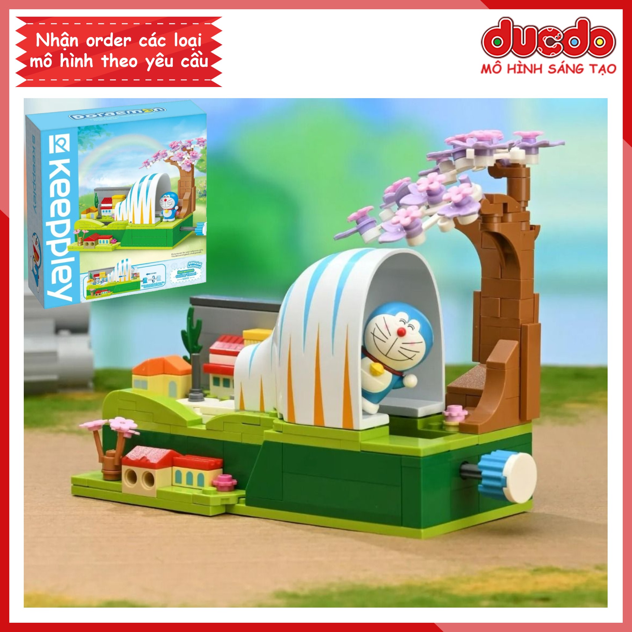 Keeppley K20417 Lắp ghép Doraemon Nobita Đường hầm thu nhỏ - Đồ chơi Xếp hình Mô hình Doremon Nobi K20402